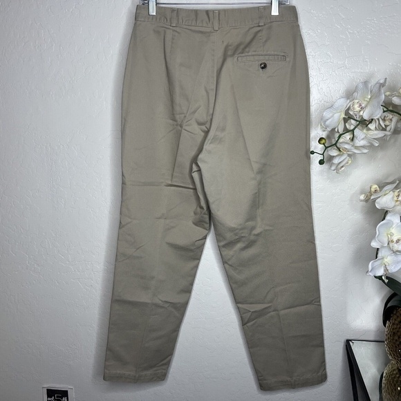 VTG 90s DOCKERS flat front Khaki Pants WOMENS petite 12 - Picture 2 of 5